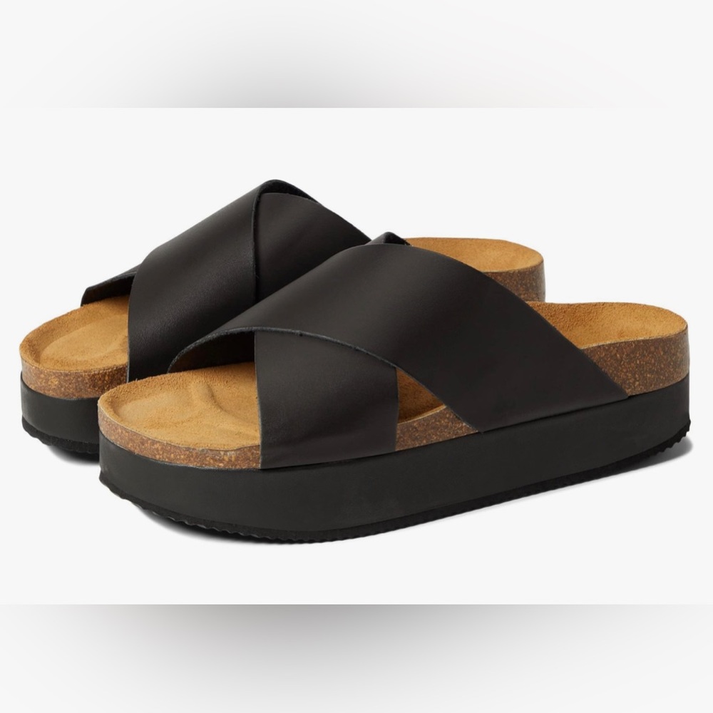 Free People Sidelines Platform Sandal Black Size 9